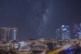 Singapore against the backdrop of the Tasmanian night sky