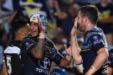 Cowboys celebrate win over Sharks