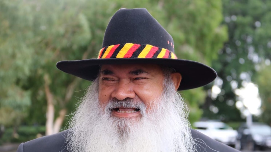 Pat Dodson outside WA Parliament today