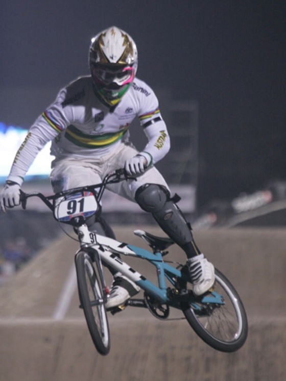 BMX rider Sam Willoughby in action. He will be one of the favourites for the men's title in London.