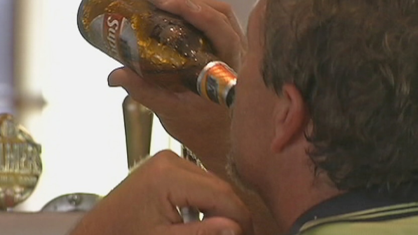 Man drinking beer