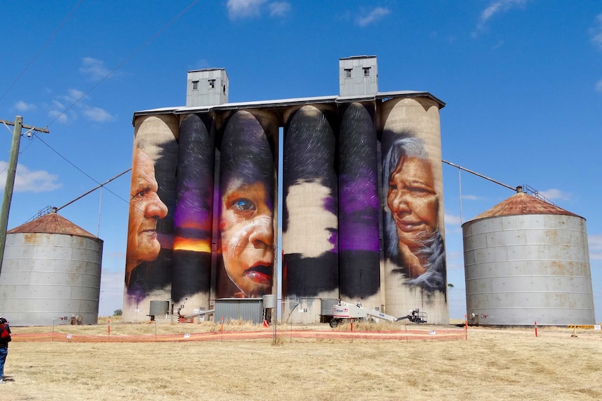 Adnate's painting in progress at Sheep Hills.