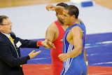 Fkiri spat the dummy after being disqualified in his gold medal match.