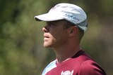Manly-Warringah Sea Eagles NRL head coach Geoff Toovey watches a training session in Sydney