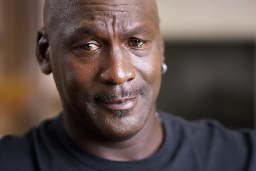 Michael Jordan makes a quizzical face while being interviewed for the Netflix/ESPN documentary The Last Dance.