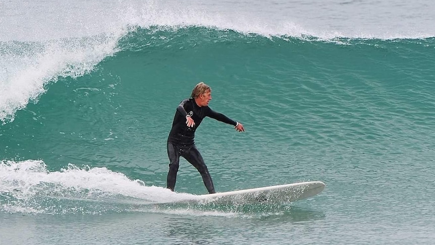 A man surfing