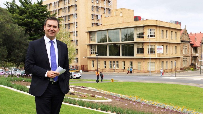 Steven Marshall outside the Women's and Children's Hospital