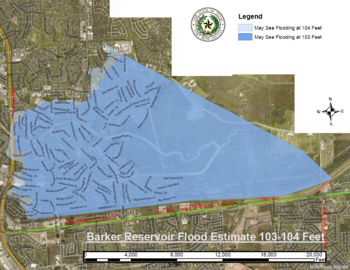 A map shows widespread 'catastrophic' flooding in Houston