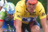 Lance Armstrong races in the 1999 Tour de France, a race he went on to win.