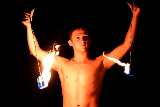 A performer at the Adelaide Fringe show Cirque Nocturne.