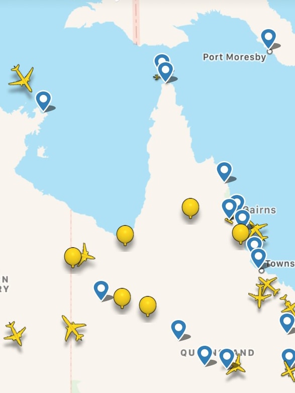 Radar image of Project Loon balloons over northern Australia.