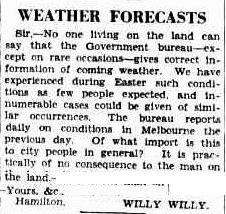 A reader complains that the bureau only gives accurate forecasts on "rare occasions".