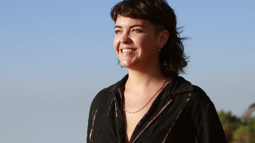 Melbourne woman Anna McDermott at the Nightcliff foreshore.