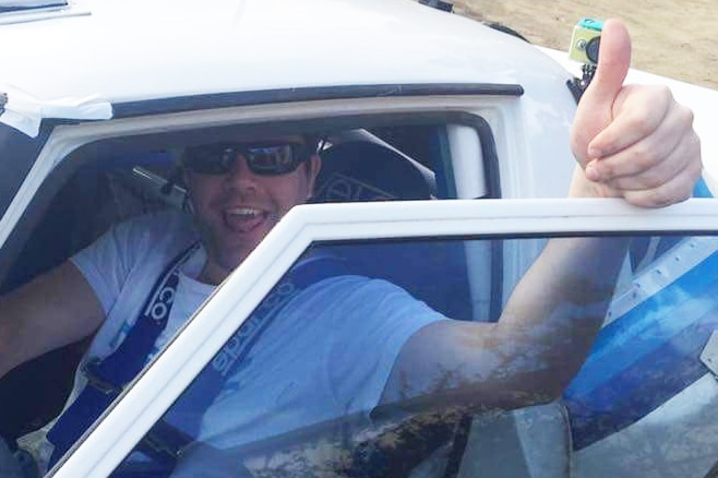 Keegan Buckley, navigator injured in Tasmanian rally car crash.