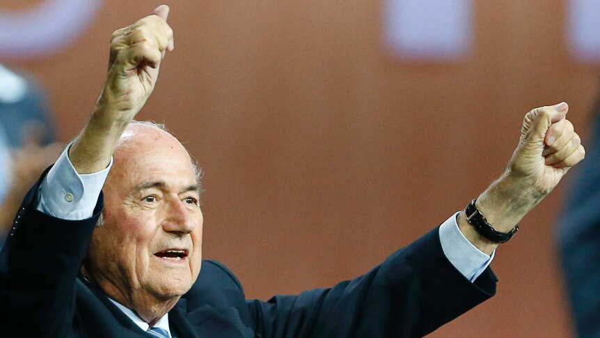 Sepp Blatter gives victory speech