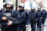French police take up position