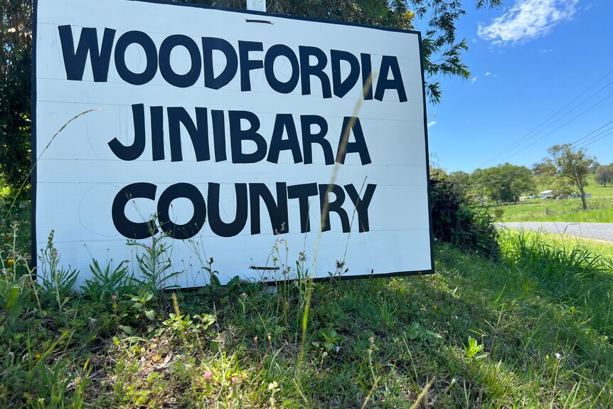 A sign for the Woodford folk festival.
