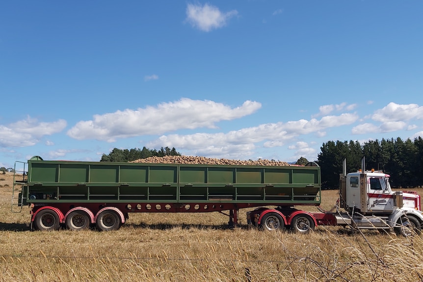 truck with potatoes