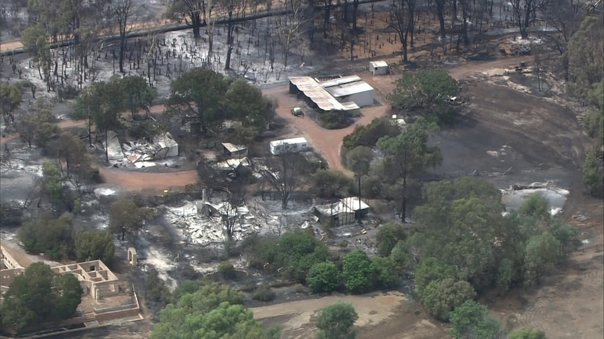 Homes and sheds burnt to the ground