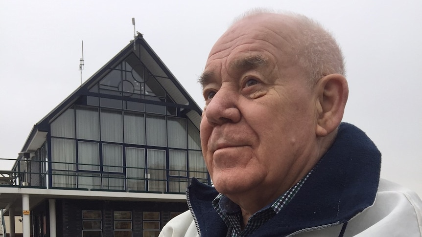 British sailor Tony Bullimore standing outside in Bristol in the United Kingdom.