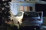 A TV still of a car that has crashed into a house in Sorrento in Victoria.