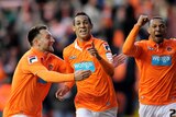 Blackpool celebrate against Birmingham