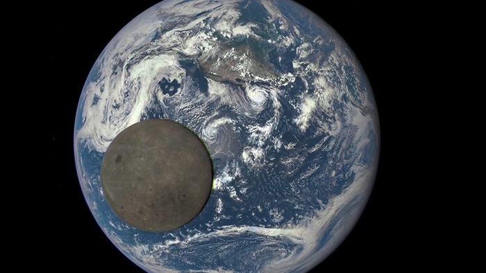The Moon seen in front of the Earth by the DSCOVR spacecraft