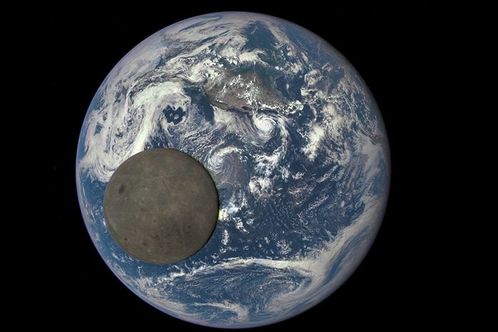 The Moon seen in front of the Earth by the DSCOVR spacecraft