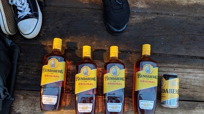 Four bottles of Bundaberg Rum were seized from the ship.