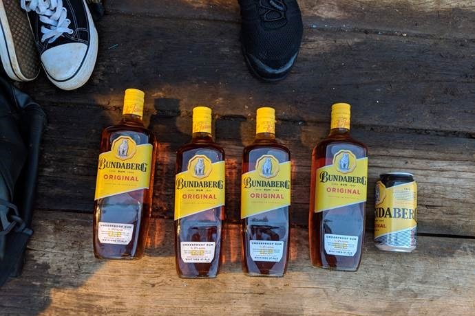 Four bottles of Bundaberg Rum were seized from the ship.
