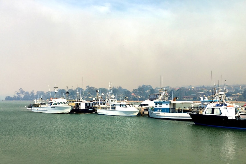 Smoke over the waterfront at St Helens