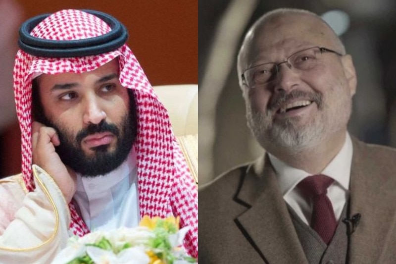 Combination picture of Saudi Crown Prince Mohammed bin Salman and slain journalist Jamal Khashoggi