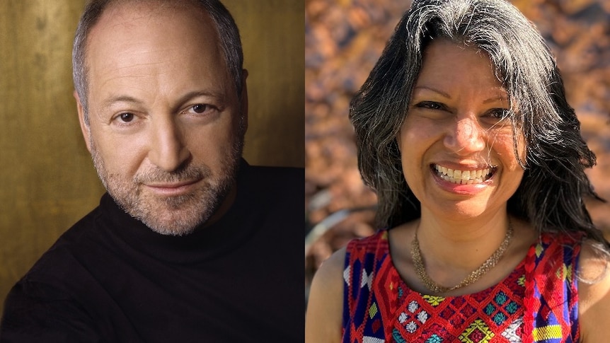 Author headshots left to right: André Aciman and Anjali Joseph