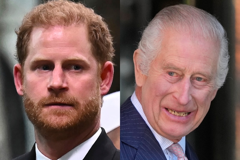 Prince Harry and King Charles side-by-side