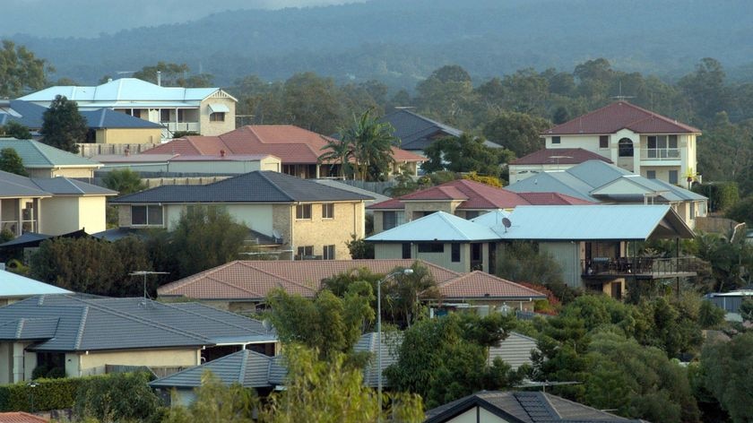 House roofs in Australian suburbia