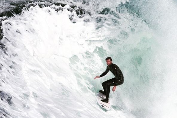 Shaun Wallbank surfing.