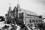 Black and white photo of the Old Museum in Brisbane.