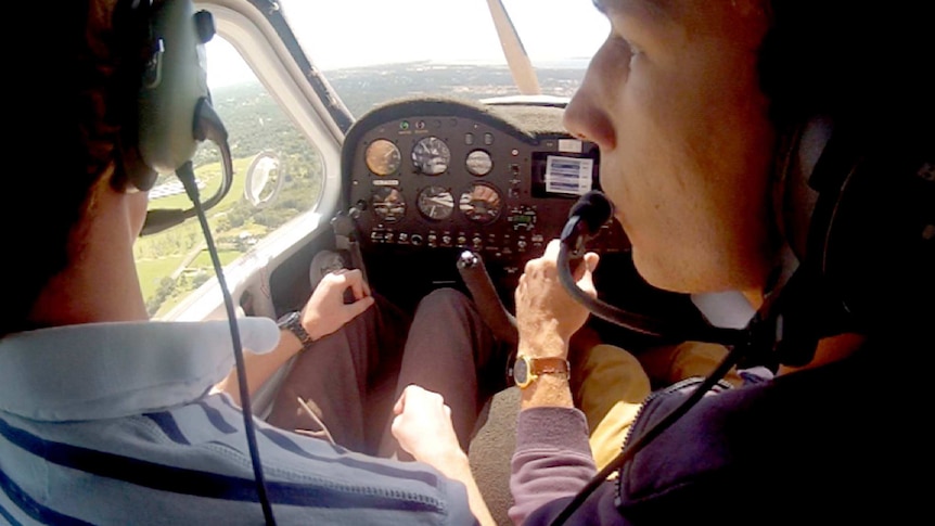 Student pilot Josh Matica (left) and instructor Doug Field