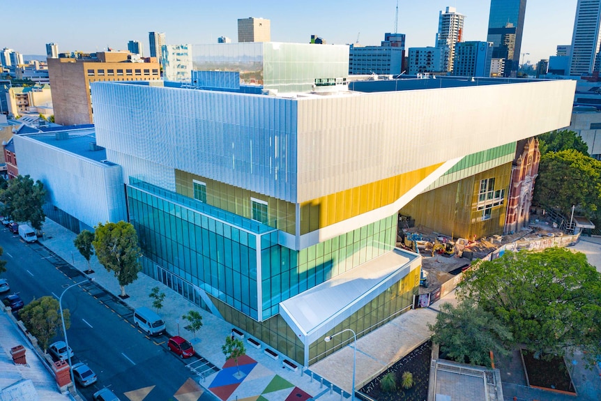 An aerial photo of the newly completed WA Museum.