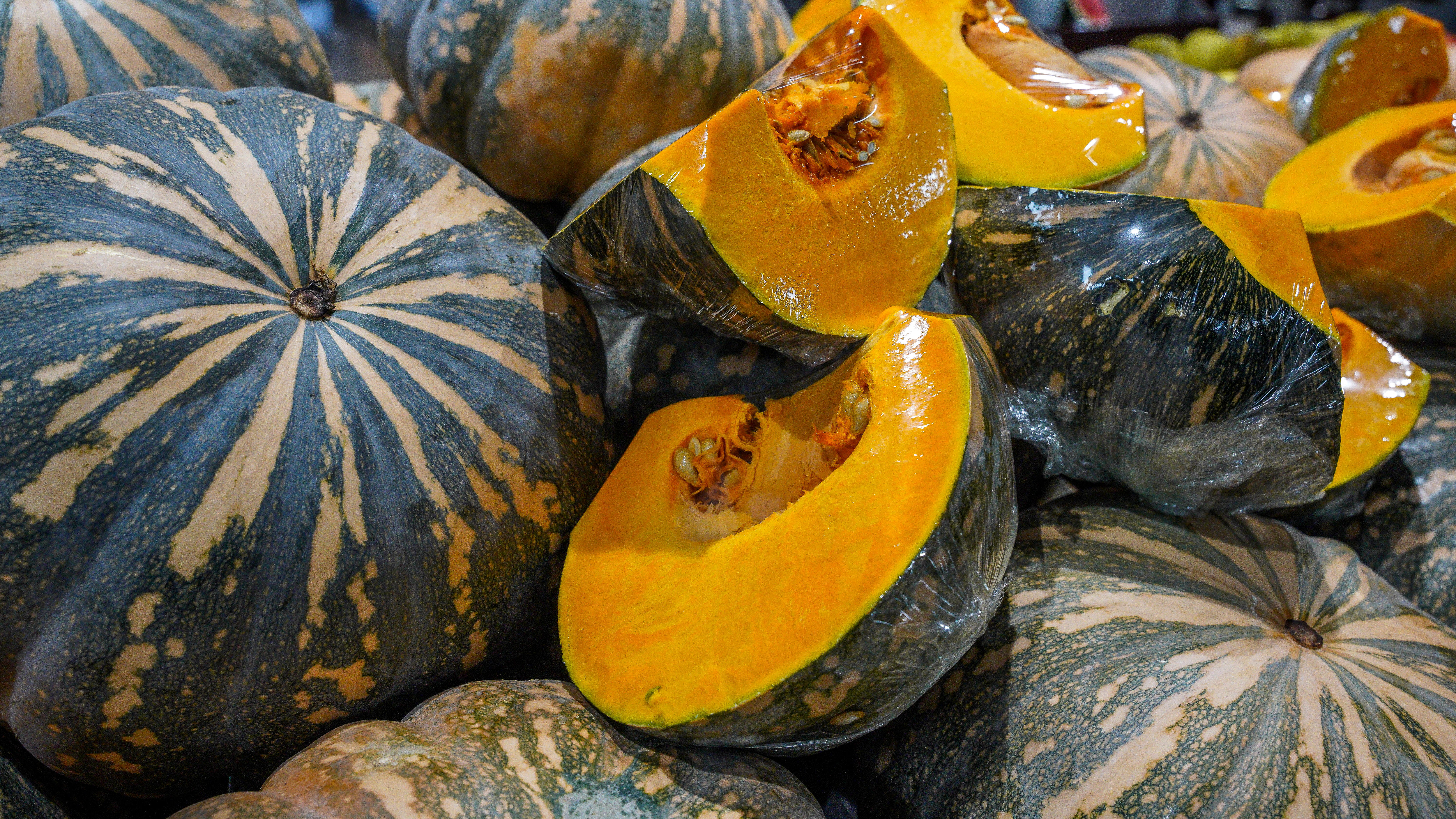 Kent pumpkins in a supermarket 