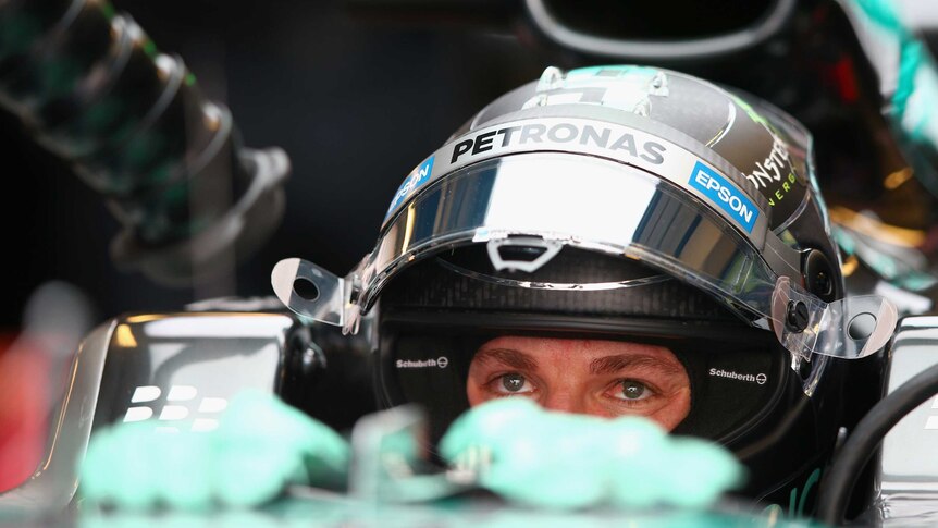 Germany's Nico Rosberg sits in his Mercedes car during final practice for Abu Dhabi F1 Grand Prix.