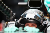 Germany's Nico Rosberg sits in his Mercedes car during final practice for Abu Dhabi F1 Grand Prix.