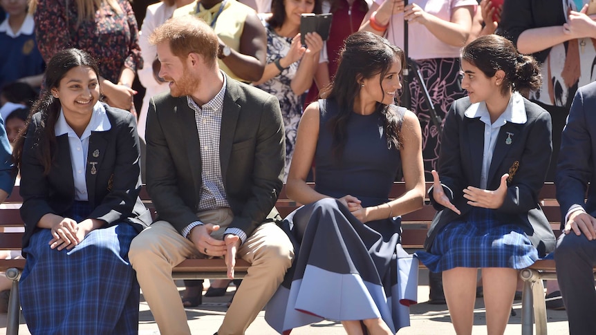 Prince Harry and Meghan at Parramatta school