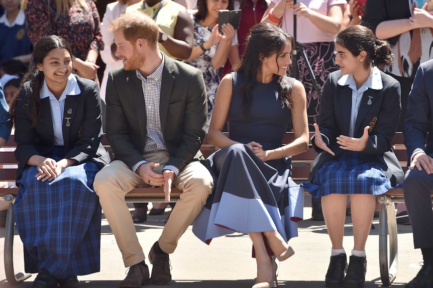 Prince Harry and Meghan at Parramatta school