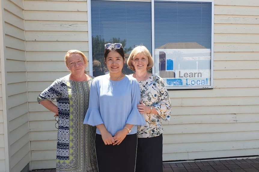 Workers from the Nhill Learning Centre in western Victoria.