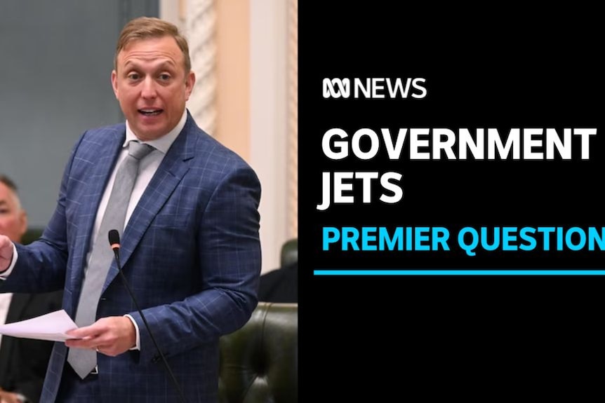 Government Jets, Premier Questioned: The Queensland Premier Steven Miles speaks in parliament.