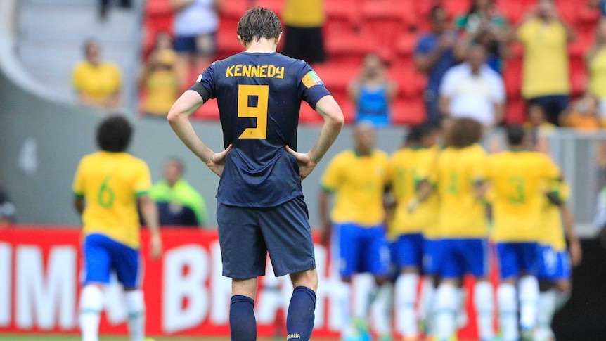 Feeling of despair ... Josh Kennedy reflects on the Socceroos' loss