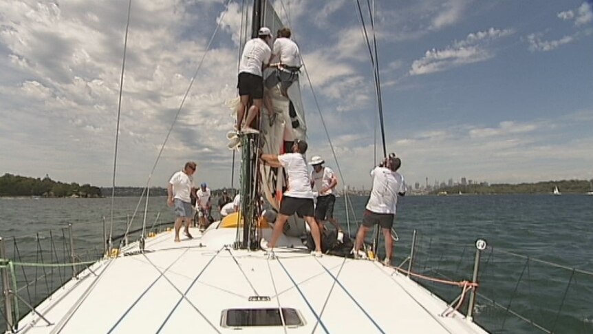 A still of the crew sailing The Spirit of Mateship, December 22 2014