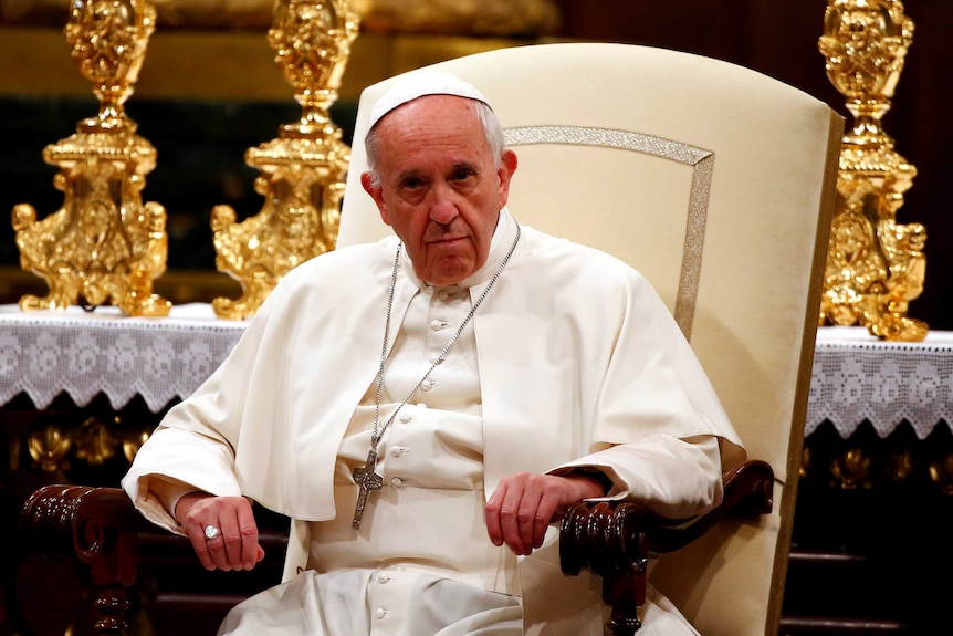 Pope Francis leads a prayer vigil for World Youth Day at the Basilica of Santa Maria Maggiore in Rome, Italy, April 8, 2017.