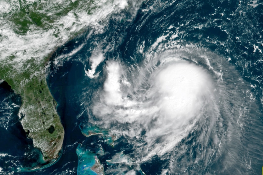 飓风亨利的卫星图像